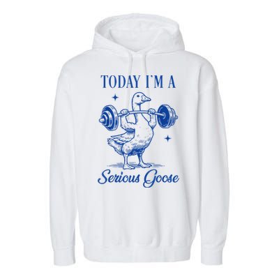 Today IM A Serious Goose Funny Lifting Weights Gym Fitness Garment-Dyed Fleece Hoodie