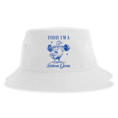 Today IM A Serious Goose Funny Lifting Weights Gym Fitness Sustainable Bucket Hat
