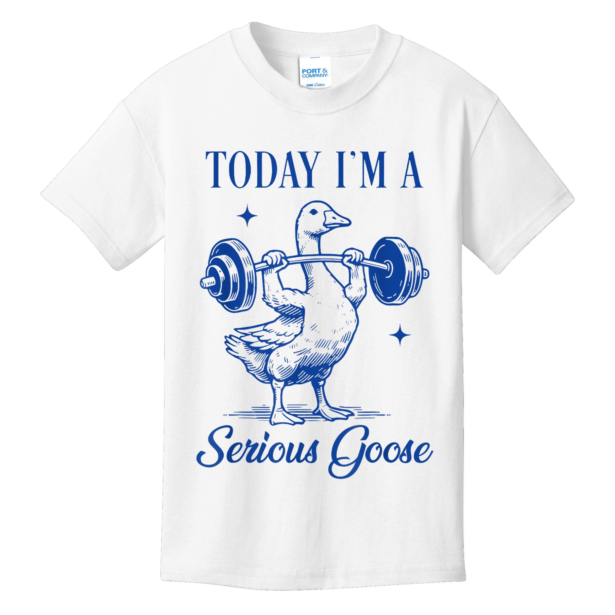 Today IM A Serious Goose Funny Lifting Weights Gym Fitness Kids T-Shirt