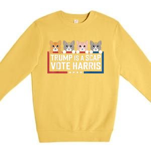 Trump Is A Scab Vote Harris Premium Crewneck Sweatshirt