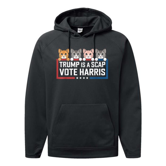 Trump Is A Scab Vote Harris Performance Fleece Hoodie