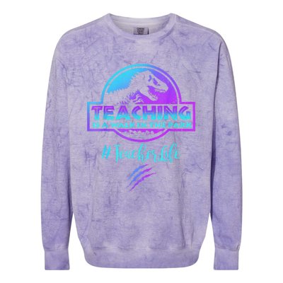 Teaching Is A Walk In Park Teacher Life Funny MotherS Day Colorblast Crewneck Sweatshirt