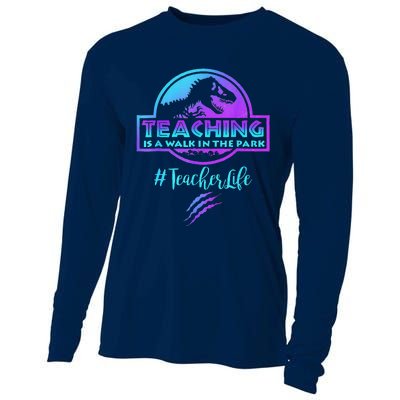 Teaching Is A Walk In Park Teacher Life Funny MotherS Day Cooling Performance Long Sleeve Crew