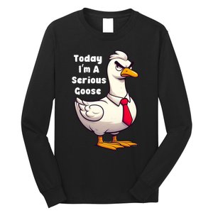 Today I Am A Serious Goose Funny Oddly Specific Dank Meme Long Sleeve Shirt