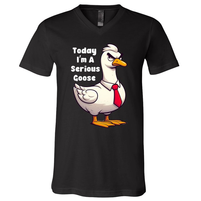 Today I Am A Serious Goose Funny Oddly Specific Dank Meme V-Neck T-Shirt