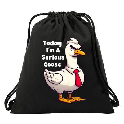 Today I Am A Serious Goose Funny Oddly Specific Dank Meme Drawstring Bag
