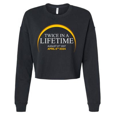 Twice In A Lifetime Total Solar Eclipse April 8 2024 Cropped Pullover Crew