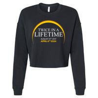 Twice In A Lifetime Total Solar Eclipse April 8 2024 Cropped Pullover Crew