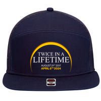 Twice In A Lifetime Total Solar Eclipse April 8 2024 7 Panel Mesh Trucker Snapback Hat