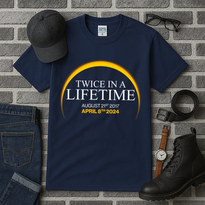 Twice In A Lifetime Total Solar Eclipse April 8 2024 Tall T-Shirt