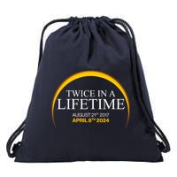 Twice In A Lifetime Total Solar Eclipse April 8 2024 Drawstring Bag