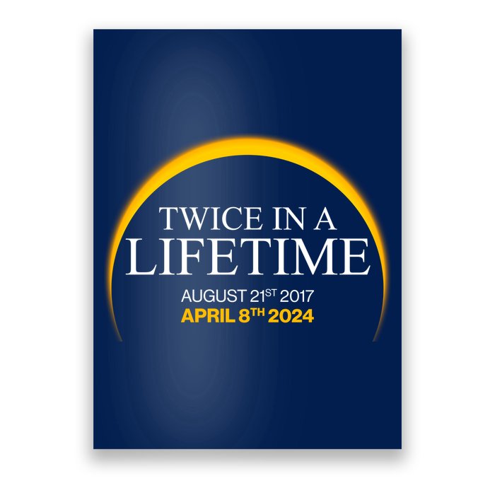 Twice In A Lifetime Total Solar Eclipse April 8 2024 Poster