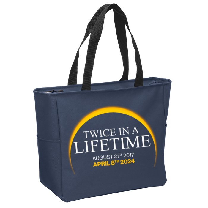 Twice In A Lifetime Total Solar Eclipse April 8 2024 Zip Tote Bag