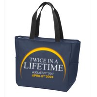 Twice In A Lifetime Total Solar Eclipse April 8 2024 Zip Tote Bag