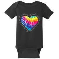 Teaching Is A Work Of Heart Tie Dye Hippie Gift For Teacher Baby Bodysuit