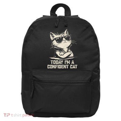 Today Im A Confident Cat Cool Sunglasses Cats Meme Humor 16 in Basic Backpack