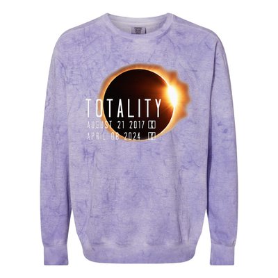 Twice in a Lifetime Totality Solar Eclipse 2017 & 2024 Colorblast Crewneck Sweatshirt