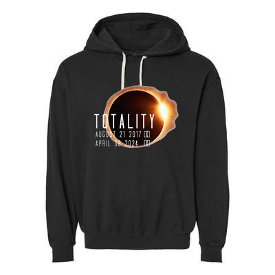 Twice in a Lifetime Totality Solar Eclipse 2017 & 2024 Garment-Dyed Fleece Hoodie