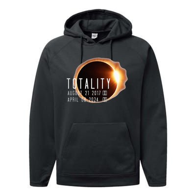 Twice in a Lifetime Totality Solar Eclipse 2017 & 2024 Performance Fleece Hoodie