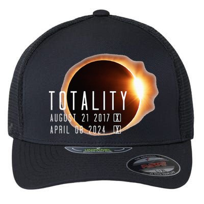 Twice in a Lifetime Totality Solar Eclipse 2017 & 2024 Flexfit Unipanel Trucker Cap