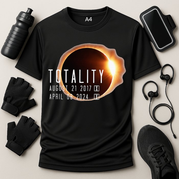 Twice in a Lifetime Totality Solar Eclipse 2017 & 2024 Performance Shirt