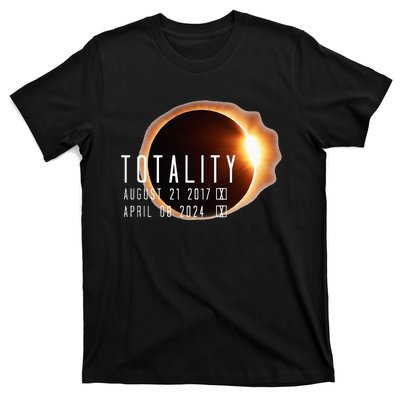 Twice in a Lifetime Totality Solar Eclipse 2017 & 2024 T-Shirt