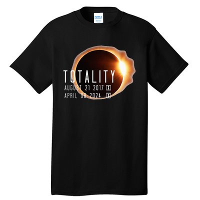 Twice in a Lifetime Totality Solar Eclipse 2017 & 2024 Tall T-Shirt