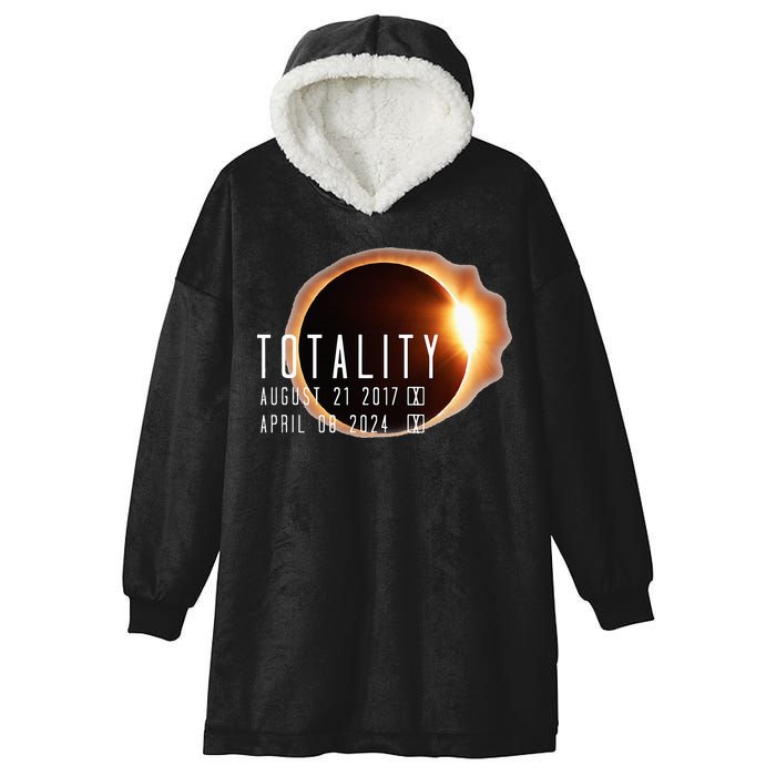 Twice in a Lifetime Totality Solar Eclipse 2017 & 2024 Hooded Wearable Blanket