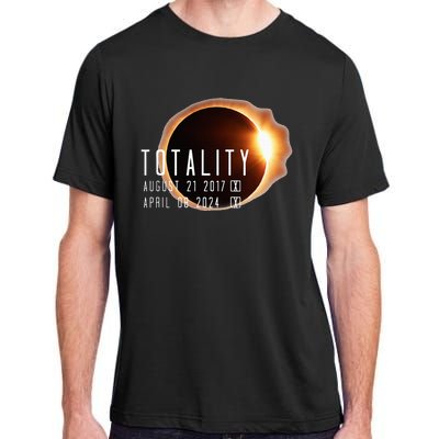 Twice in a Lifetime Totality Solar Eclipse 2017 & 2024 Adult ChromaSoft Performance T-Shirt