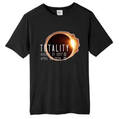 Twice in a Lifetime Totality Solar Eclipse 2017 & 2024 Tall Fusion ChromaSoft Performance T-Shirt