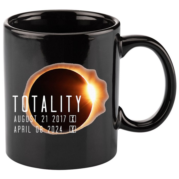 Twice in a Lifetime Totality Solar Eclipse 2017 & 2024 11oz C Handle Ceramic Mug