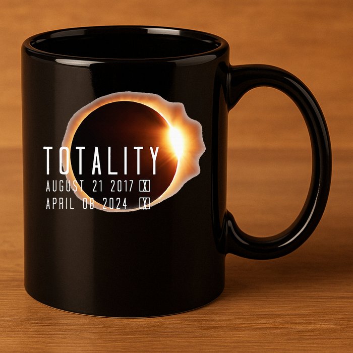 Twice in a Lifetime Totality Solar Eclipse 2017 & 2024 11oz C Handle Ceramic Mug