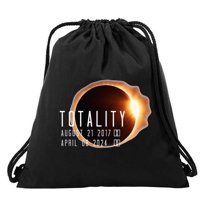 Twice in a Lifetime Totality Solar Eclipse 2017 & 2024 Drawstring Bag