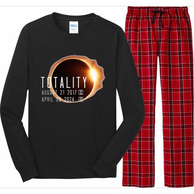 Twice in a Lifetime Totality Solar Eclipse 2017 & 2024 Long Sleeve Pajama Set