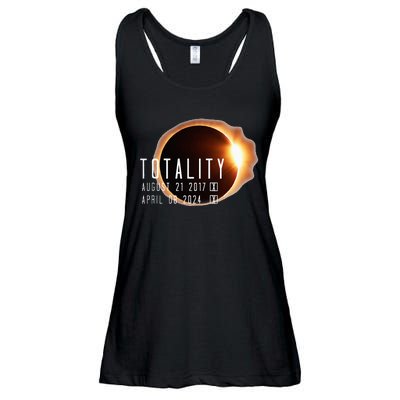 Twice in a Lifetime Totality Solar Eclipse 2017 & 2024 Ladies Essential Flowy Tank