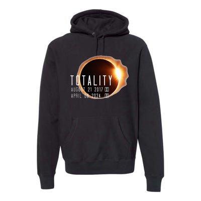 Twice in a Lifetime Totality Solar Eclipse 2017 & 2024 Premium Hoodie