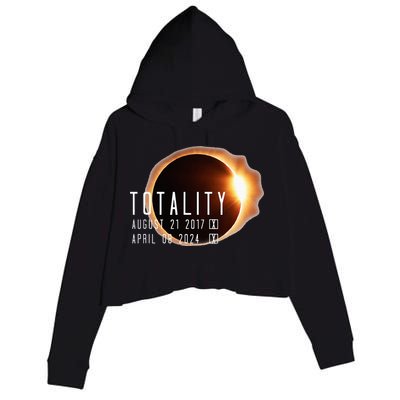 Twice in a Lifetime Totality Solar Eclipse 2017 & 2024 Crop Fleece Hoodie