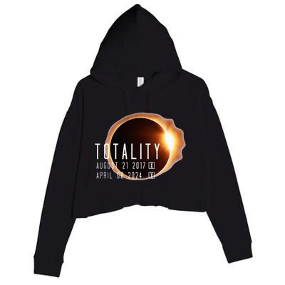 Twice in a Lifetime Totality Solar Eclipse 2017 & 2024 Crop Fleece Hoodie