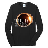 Twice in a Lifetime Totality Solar Eclipse 2017 & 2024 Tall Long Sleeve T-Shirt