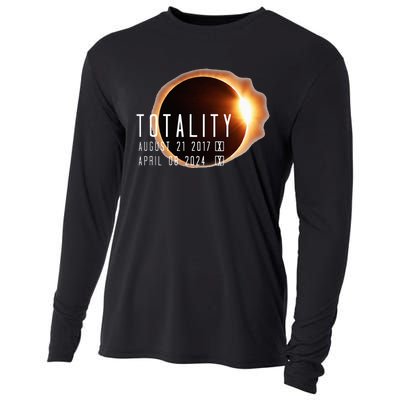 Twice in a Lifetime Totality Solar Eclipse 2017 & 2024 Cooling Performance Long Sleeve Crew