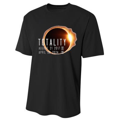 Twice in a Lifetime Totality Solar Eclipse 2017 & 2024 Performance Sprint T-Shirt