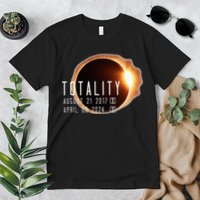 Twice in a Lifetime Totality Solar Eclipse 2017 & 2024 Premium T-Shirt