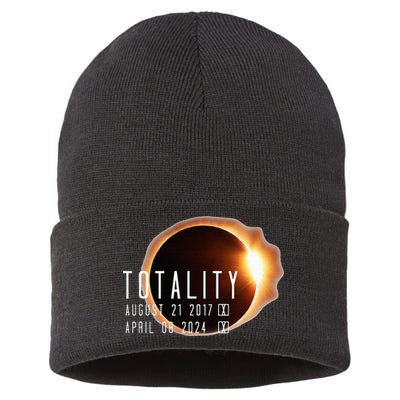 Twice in a Lifetime Totality Solar Eclipse 2017 & 2024 Sustainable Knit Beanie