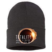 Twice in a Lifetime Totality Solar Eclipse 2017 & 2024 Sustainable Knit Beanie