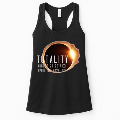 Twice in a Lifetime Totality Solar Eclipse 2017 & 2024 Womens Tank Top
