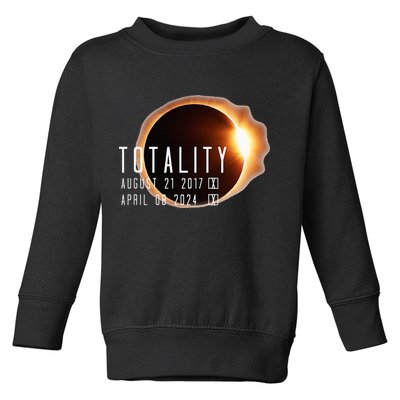 Twice in a Lifetime Totality Solar Eclipse 2017 & 2024 Toddler Sweatshirt