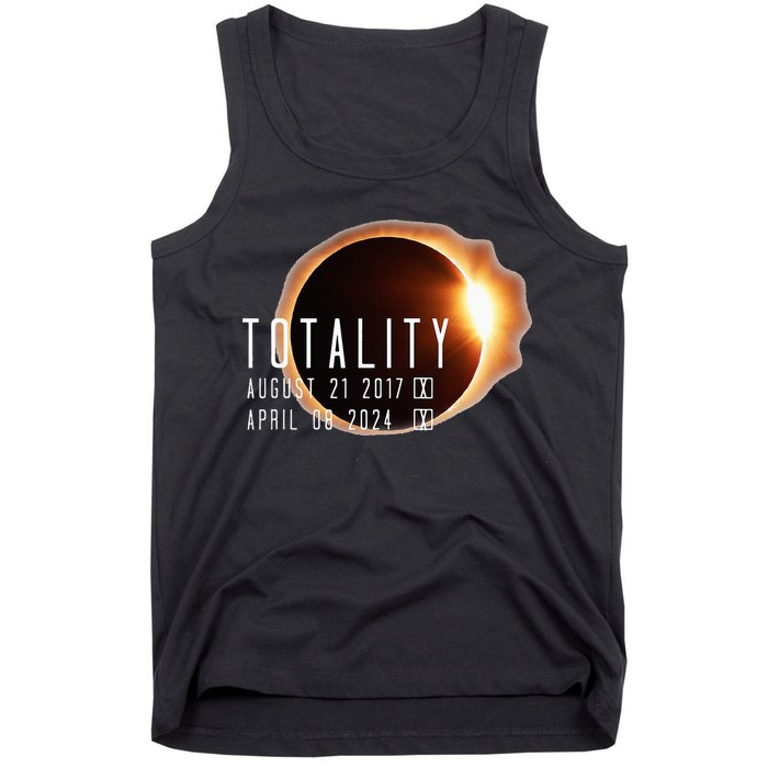 Twice in a Lifetime Totality Solar Eclipse 2017 & 2024 Tank Top