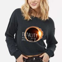 Twice in a Lifetime Totality Solar Eclipse 2017 & 2024 Cropped Pullover Crew