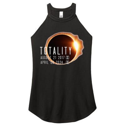 Twice in a Lifetime Totality Solar Eclipse 2017 & 2024 Women's Perfect Tri Rocker Tank