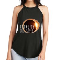 Twice in a Lifetime Totality Solar Eclipse 2017 & 2024 Women's Perfect Tri Rocker Tank
